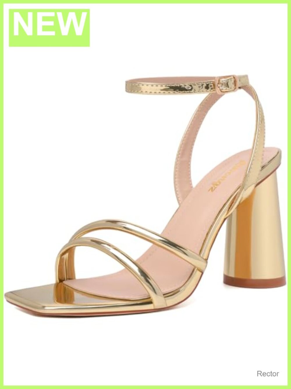 Strappy Block Heeled Sandals Women Open Toe Ankle Strap Chunky High Heels